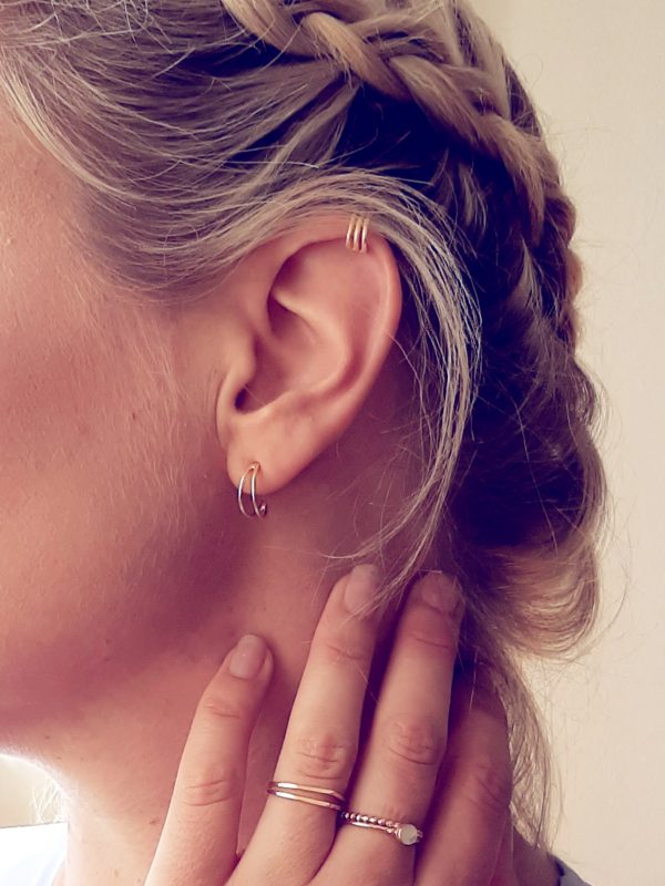 Oorbel Ear cuff Emily & Ring Sue & Ring Perla & Ring Ode 925 sterling zilver en 18K goud Laura Design
