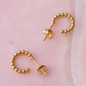 Oorbellen Hoop Earrings Beadies 925 sterling zilver en 18K goud Laura Design
