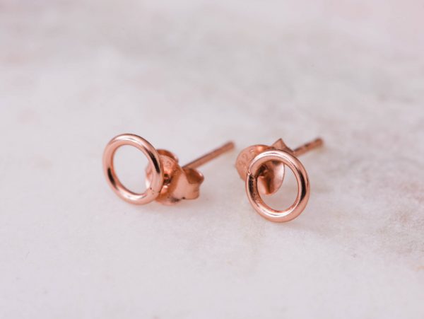 Oorbellen Earstud Rosina 925 sterling zilver en 18K roségoud Laura Design