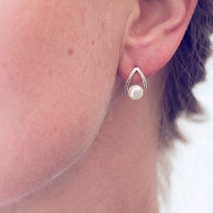 Oorbellen Earring Pearles 925 sterling zilver Parel Laura Design