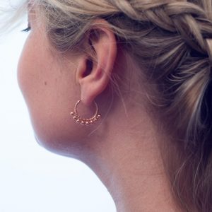 Oorbellen Hoop Earrings Meg 925 sterling zilver en 18K roségoud Laura Design
