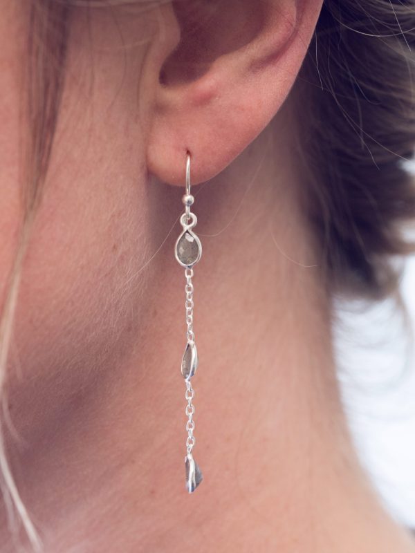 Oorbellen Earring Gemstone Java 925 sterling zilver Labradoriet Laura Design