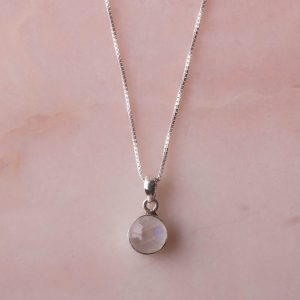 Ketting Necklace Gemstone Mirror 925 sterling zilver Maansteen Laura Design