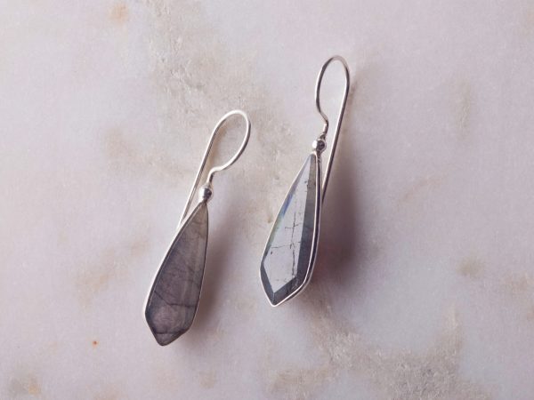 Oorbellen Earring Gemstone Alice 925 sterling zilver Labradoriet Laura Design
