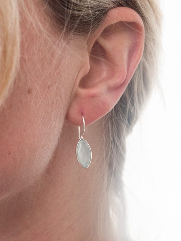Oorbellen Earring Gemstone Drop 925 sterling zilver Turquoise Laura Design