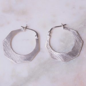 Oorbellen Hoop Earrings Noa 925 sterling zilver mat Laura Design