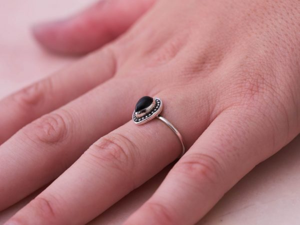 Ring Gemstone Mae 925 sterling zilver Black Onyx Laura Design