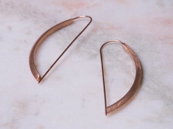 Oorbellen Earring Ceylin 925 sterling zilver en 18K roségoud mat Laura Design