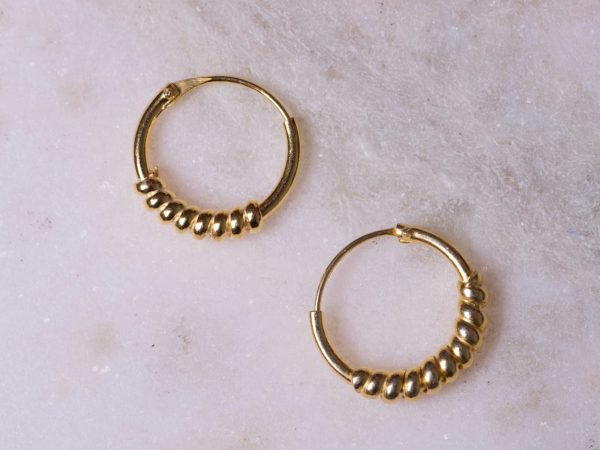 Oorbellen Hoop Earrings Gold Avalanche 925 sterling zilver en 18K goud Laura Design