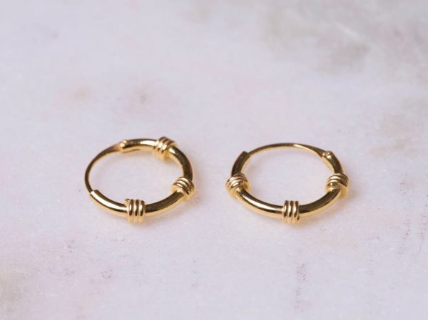 Oorbellen Hoop Earrings Gold Adyra 925 sterling zilver en 18K goud Laura Design