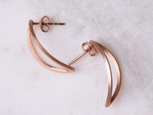 Oorbellen Earring Nina 925 sterling zilver en 18K roségoud mat Laura Design