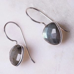 Oorbellen Earring Gemstone Lory 925 sterling zilver Labradoriet Laura Design