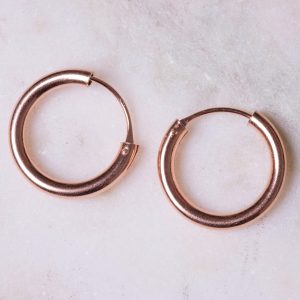 Oorbellen Hoop Earrings Rosalie 925 sterling zilver en 18K roségoud Laura Design