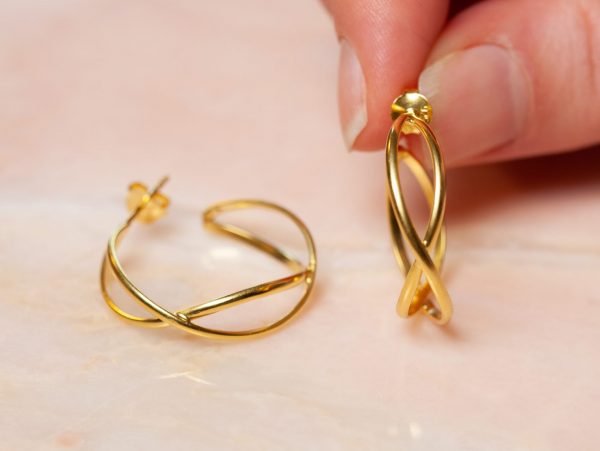 Oorbel Earring Annemay 925 sterling zilver en 18K goud Laura Design