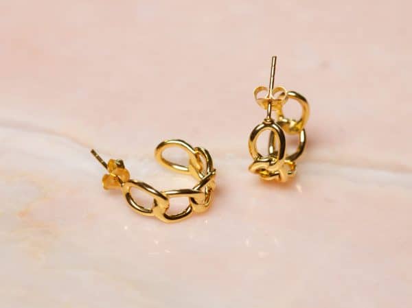 Oorbellen Hoop Earrings Suze 925 sterling zilver en 18K goud Laura Design