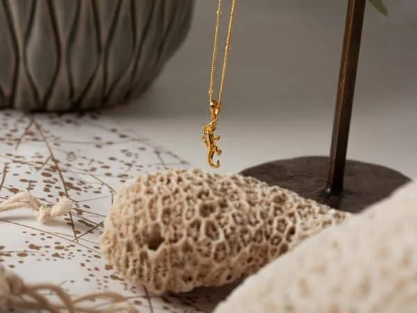 Ketting Necklace Gecko 925 sterling zilver en 18K goud Laura Design
