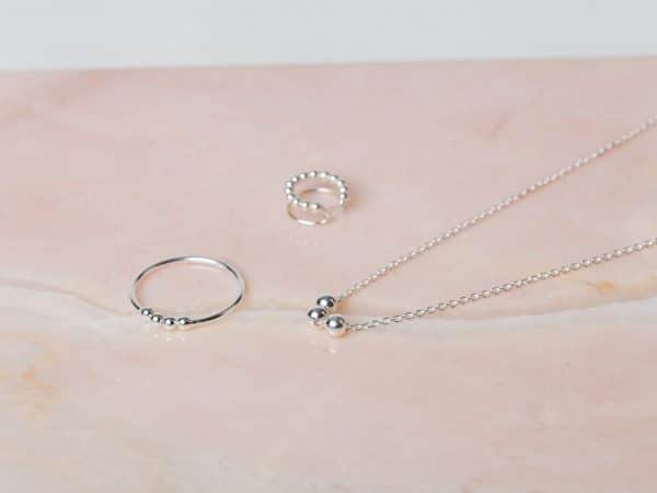 Geschenkset Necklace Lucy & Ring Haily & Ear Cuff Pearl 925 sterling zilver Laura Design