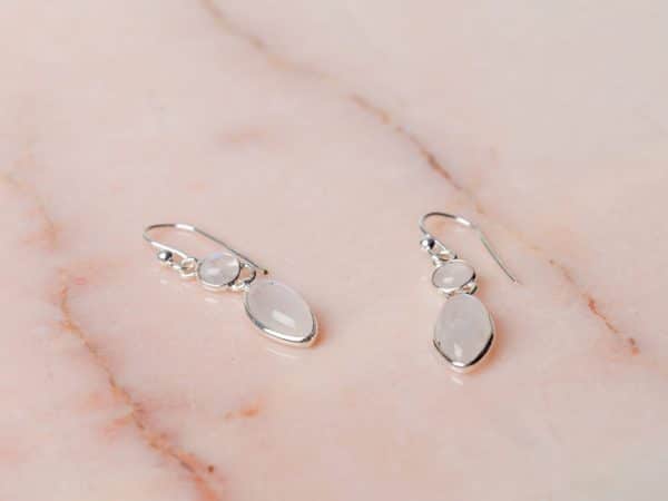 Oorbellen Earring Gemstone Arya 925 sterling zilver Maansteen Laura Design