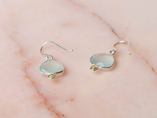 Oorbellen Earring Gemstone Alaia 925 sterling zilver Turquoise & Peridot Laura Design