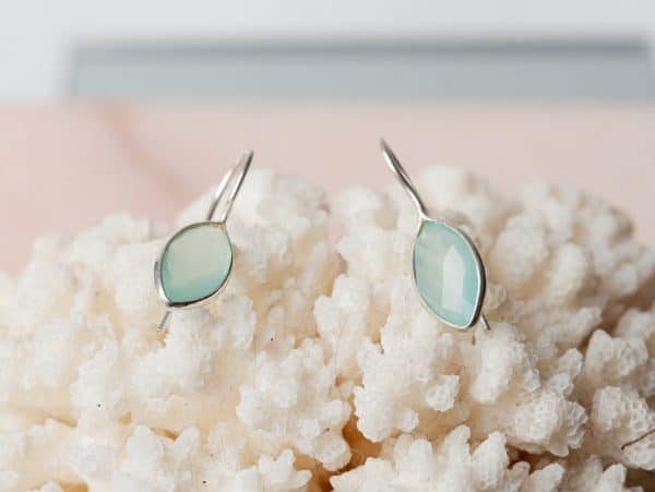 Oorbellen Earring Gemstone Drop 925 sterling zilver Turquoise Laura Design