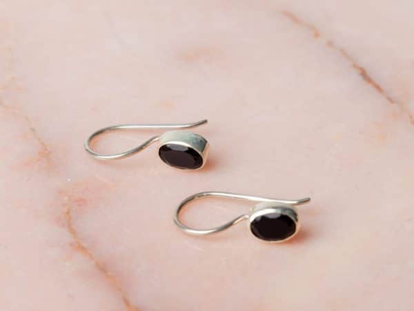 Oorbellen Earring Gemstone Livia 925 sterling zilver Black Onyx Laura Design