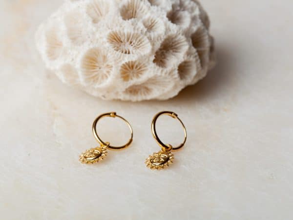 Oorbellen Hoop Earrings Sunshine 925 sterling zilver en 18K goud Laura Design