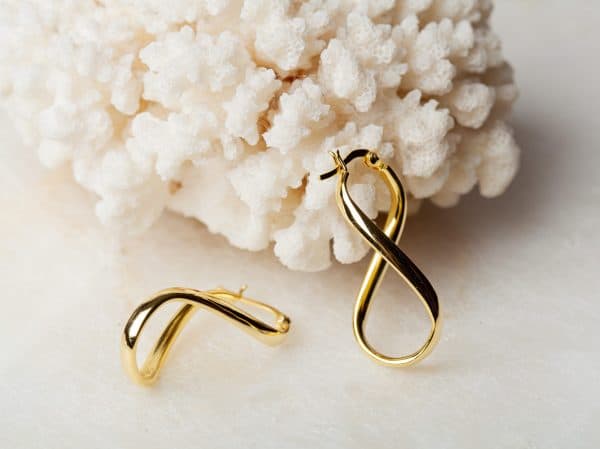 Oorbellen Earring Twist Small 925 sterling zilver en 18K goud Laura Design