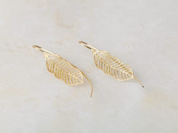 Oorbellen Earring Jinthe 925 sterling zilver en 18K goud mat Laura Design