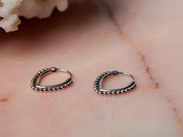 Oorbellen Hoop Earrings July 925 sterling zilver oxidized Laura Design