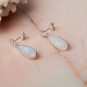 Oorbellen Earring Gemstone Amora 925 sterling zilver Maansteen Laura Design