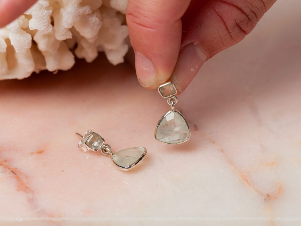 Oorbellen Earring Gemstone Joan 925 sterling zilver Peridot Laura Design
