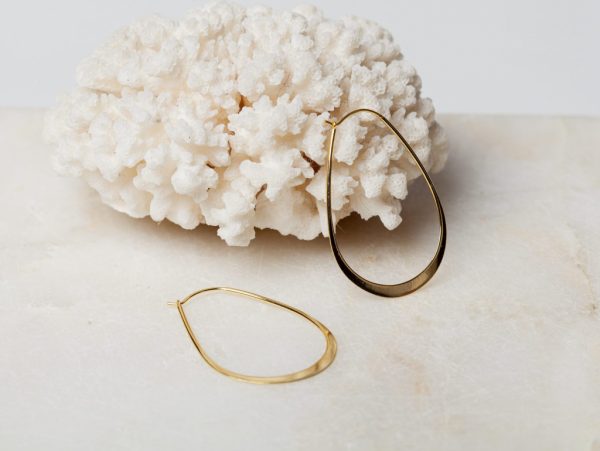 Oorbellen Hoop Earrings Ovale 925 sterling zilver en 18K goud Laura Design
