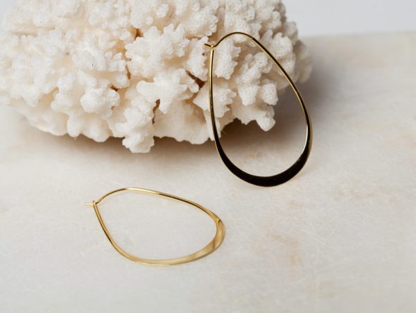 Oorbellen Hoop Earrings Ovale 925 sterling zilver en 18K goud Laura Design