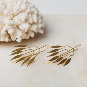 Oorbellen Earring Falline 925 sterling zilver en 18K goud mat Laura Design