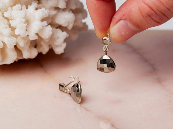 Oorbellen Earring Gemstone Joan 925 sterling zilver Hematietkwarts Laura Design