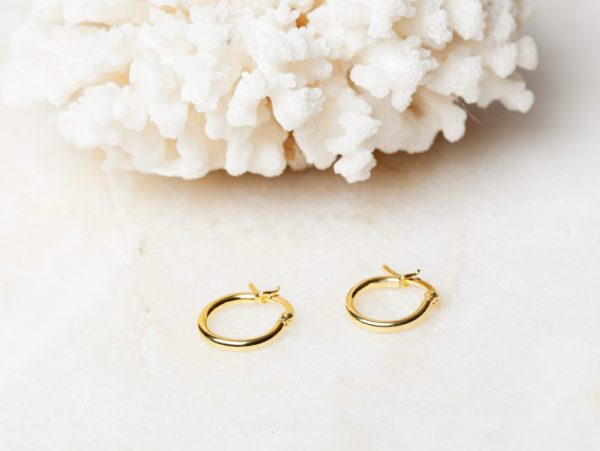 Oorbellen Hoop Earrings Gianna 925 sterling zilver en 18K goud Laura Design