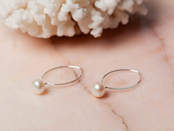 Oorbellen Earring Pearl Addison 925 sterling zilver zoetwaterparel Laura Design