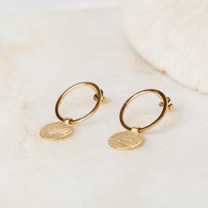 Oorbellen Earring Ambiente 925 sterling zilver en 18K goud mat Laura Design