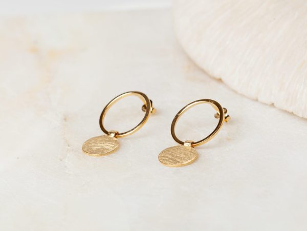 Oorbellen Earring Ambiente 925 sterling zilver en 18K goud mat Laura Design