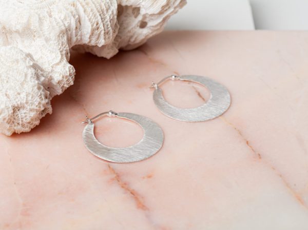 Oorbellen Hoop Earrings Nova 925 sterling zilver mat Laura Design
