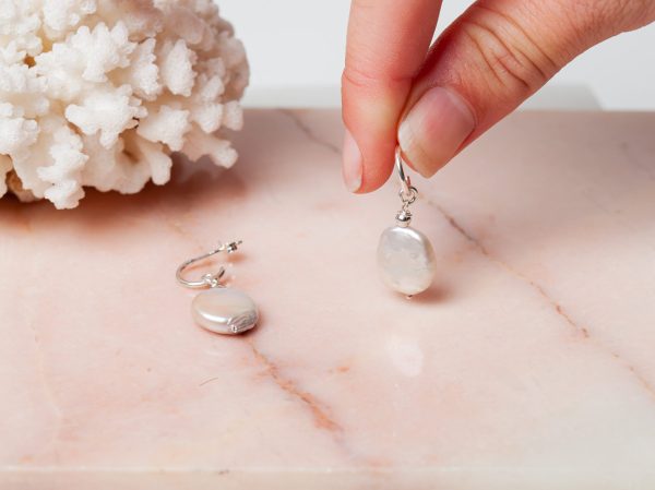Oorbellen Earring Pearl Yara 925 sterling zilver Parel Laura Design