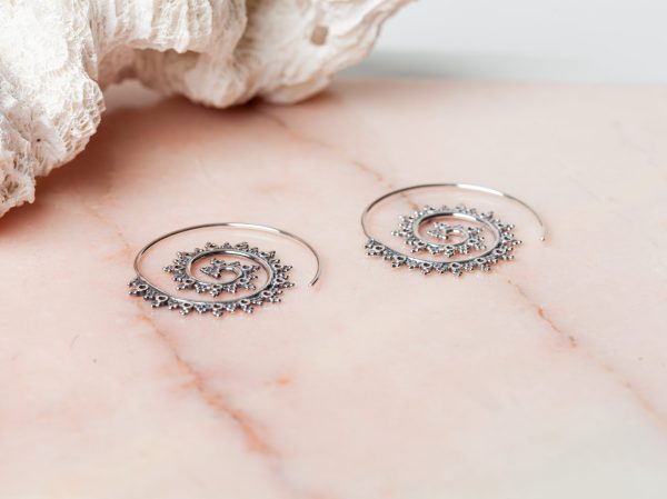Oorbellen Earring Spirale India 925 sterling zilver Laura Design