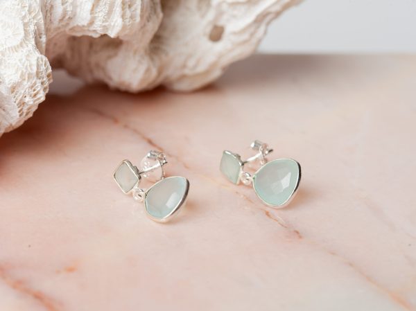 Oorbellen Earring Gemstone Joan 925 sterling zilver Turquoise Laura Design