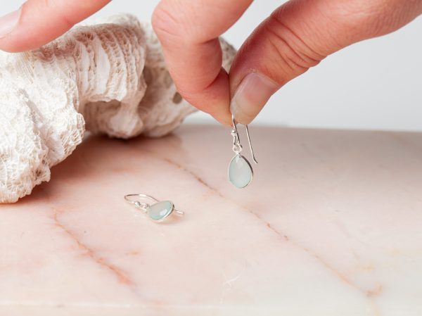 Oorbellen Earring Gemstone Aletta 925 sterling zilver Turquoise Laura Design