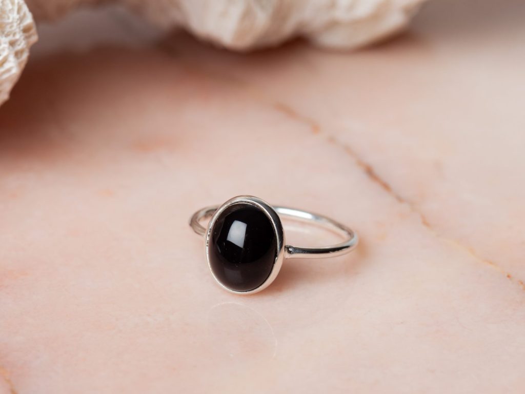 Ring Gemstone Evie 925 sterling zilver Black Onyx Laura Design