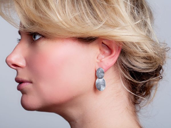 Oorbellen Earring Cercles 925 sterling zilver mat Laura Design