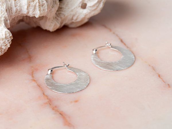 Oorbellen Hoop Earrings Anouk 925 sterling zilver mat Laura Design