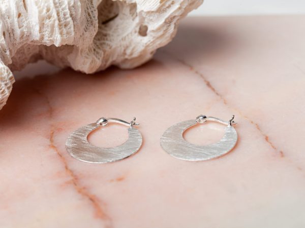 Oorbellen Hoop Earrings Anouk 925 sterling zilver mat Laura Design