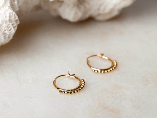 Oorbellen Hoop Earrings Mini Perline 925 sterling zilver en 18K goud Laura Design
