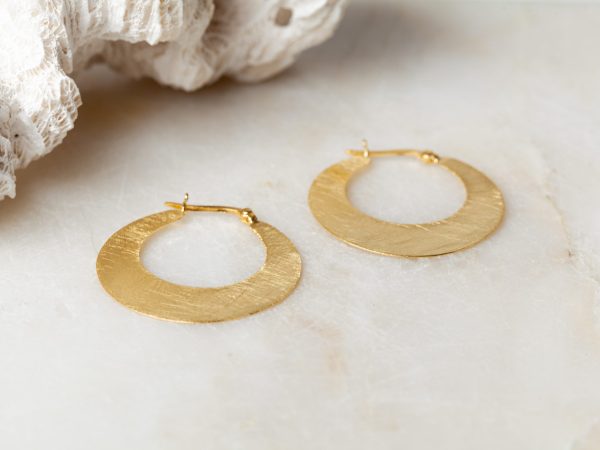 Oorbellen Hoop Earrings Nova 925 sterling zilver en 18K goud mat Laura Design